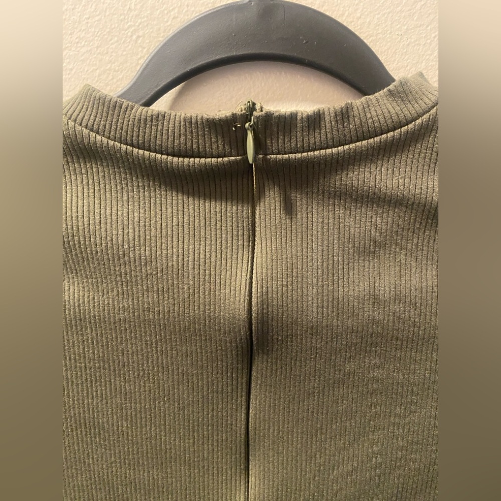 Olive Green Snatched Ribbed Jumpsuit size XL - Picture 10 of 10